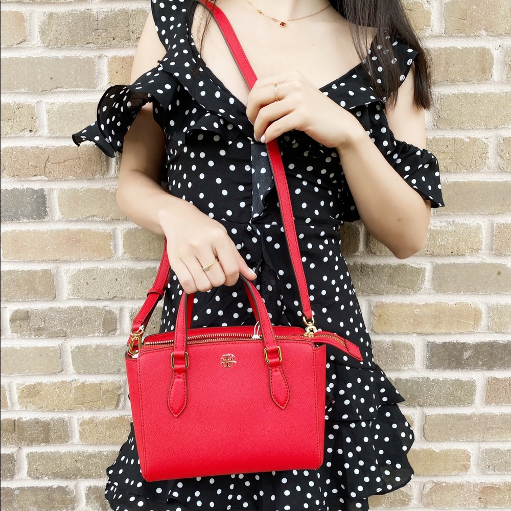 Tory Burch Red Leather Crossbody & Top-Handle Shoulder Bag